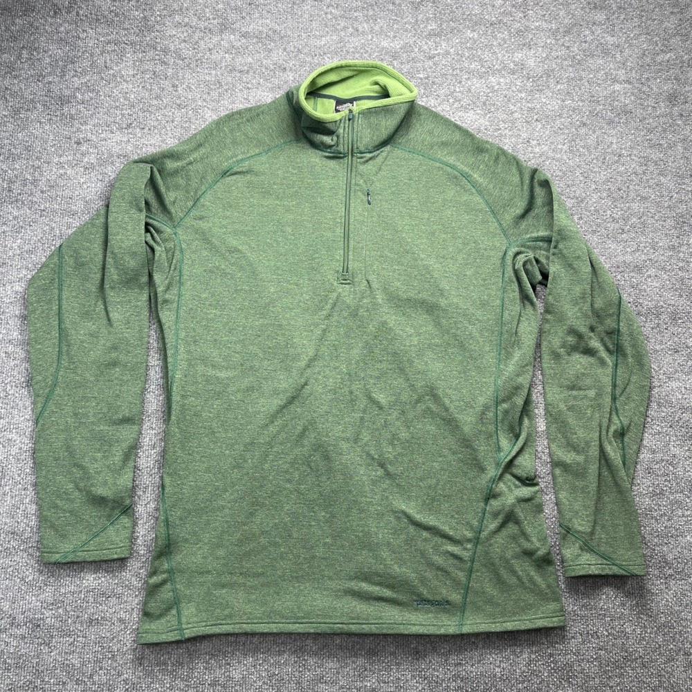 Patagonia Capilene 4 Zip Neck Baselayer Mens XXL Green 1/4 Zip 43460F7 Pullover
